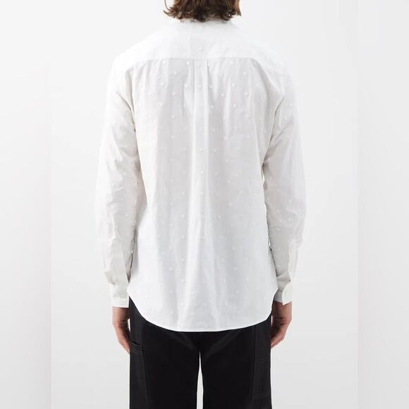 Erdem Stephen Embroidered Dots Long Sleeve Shirt White Medium - Picture 2 of 13